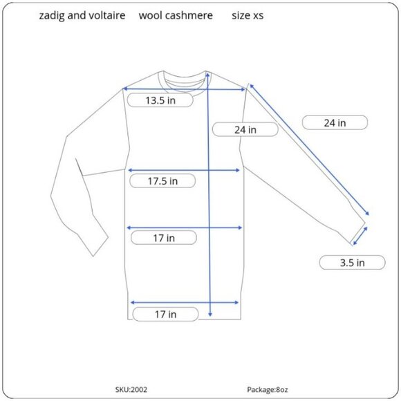 zadig and voltaire wool /cashmere sweater back printed "HAPPINESS"Women size xxs - Picture 10 of 10